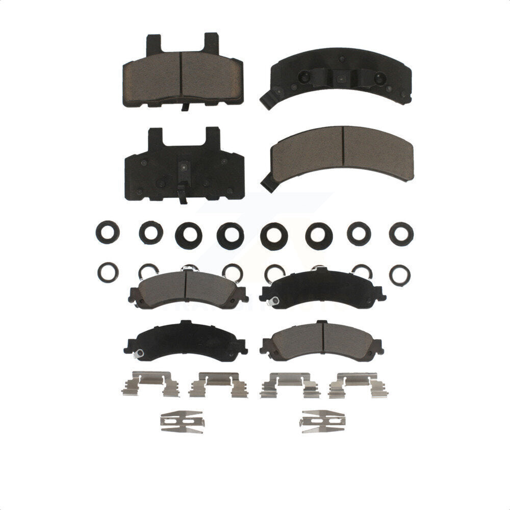 Front Rear Ceramic Brake Pads Kit For 2000 GMC Yukon Drum rear brakes With Dual Piston Caliper KCX-100261