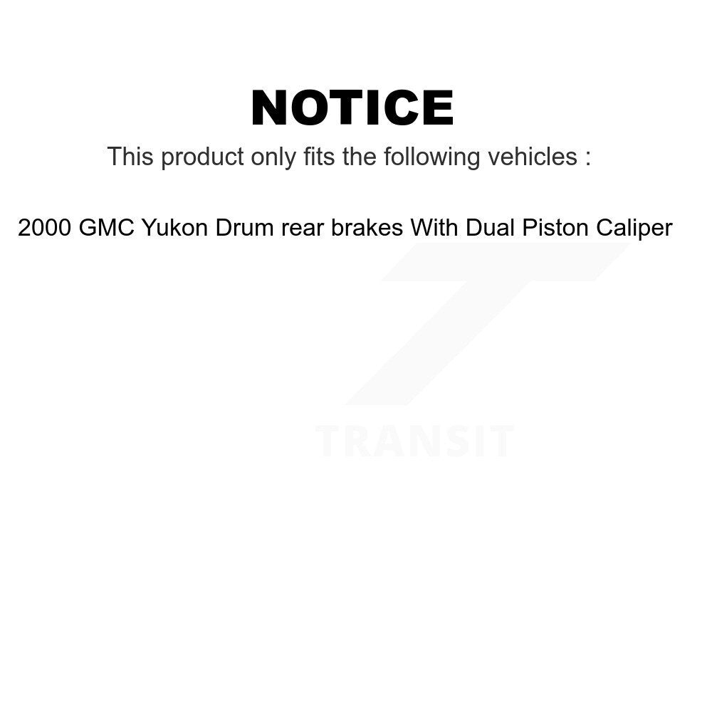 Front Rear Ceramic Brake Pads Kit For 2000 GMC Yukon Drum rear brakes With Dual Piston Caliper KTC-100324