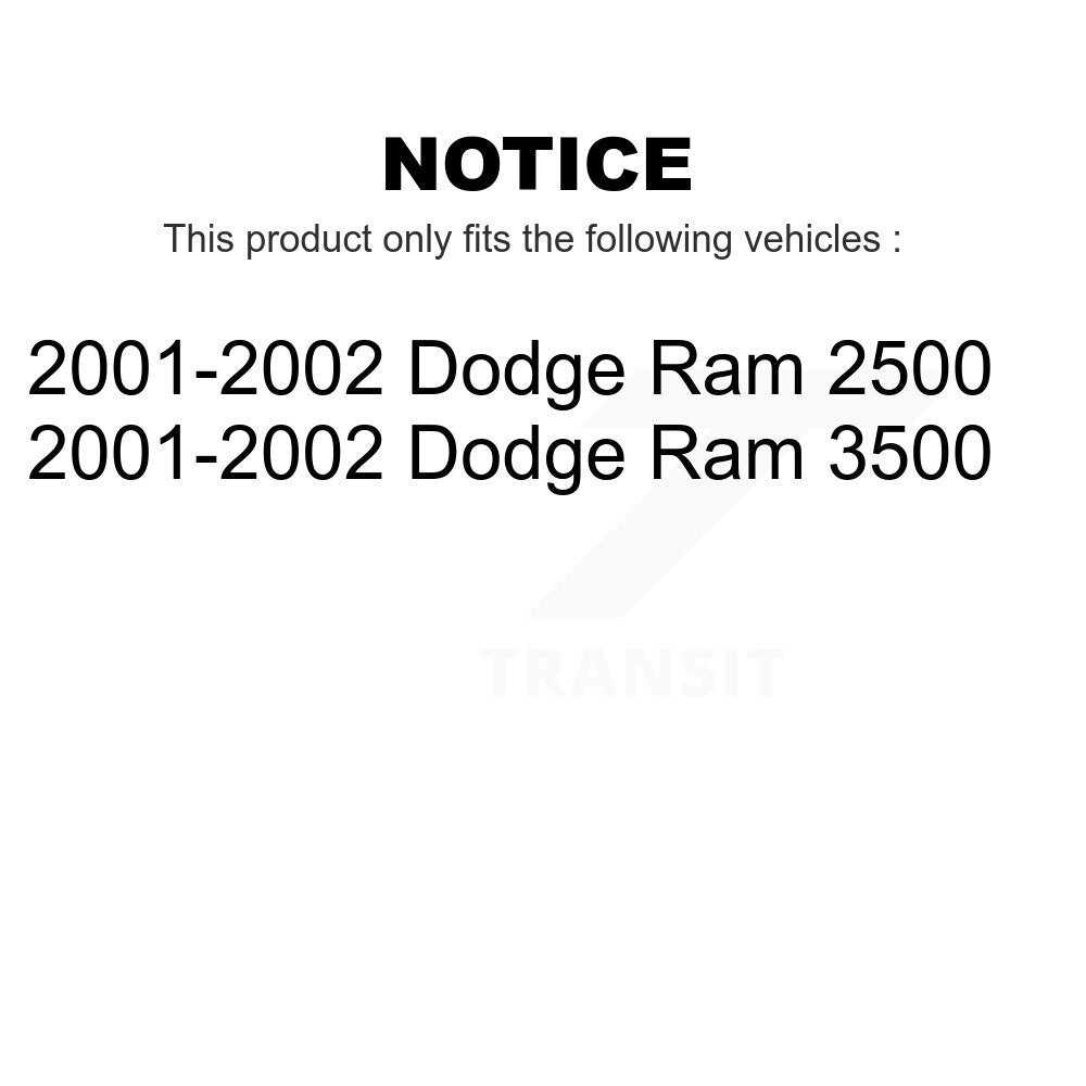 Front Rear Ceramic Brake Pads Kit For 2001-2002 Dodge Ram 2500 3500 KCX-100259