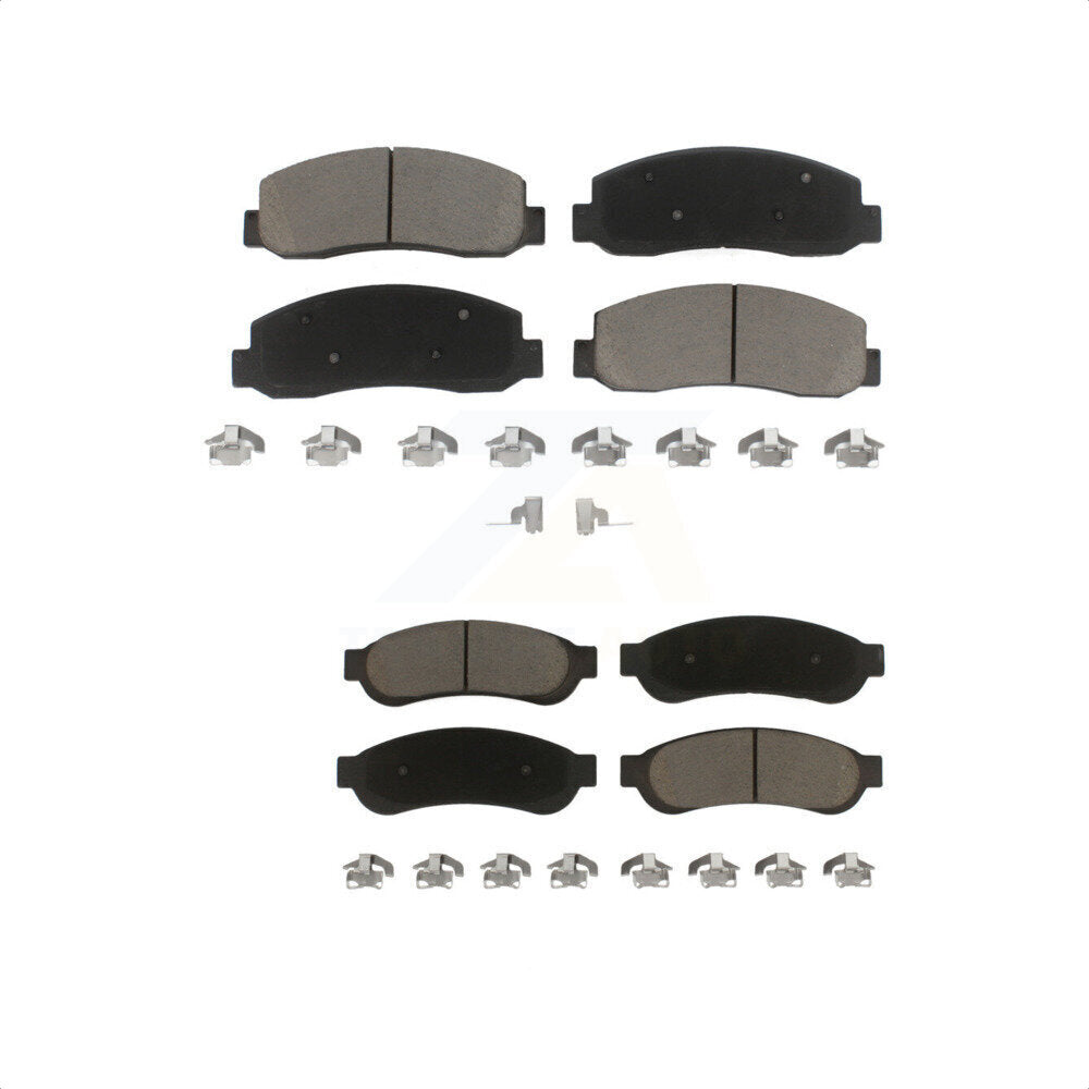 Front Rear Ceramic Brake Pads Kit For 2005-2007 Ford F-350 Super Duty With Dual Wheels KCX-100100