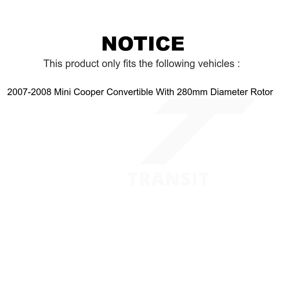 Front Rear Ceramic Brake Pads Kit For 2007-2008 Mini Cooper Convertible With 280mm Diameter Rotor KCX-100073