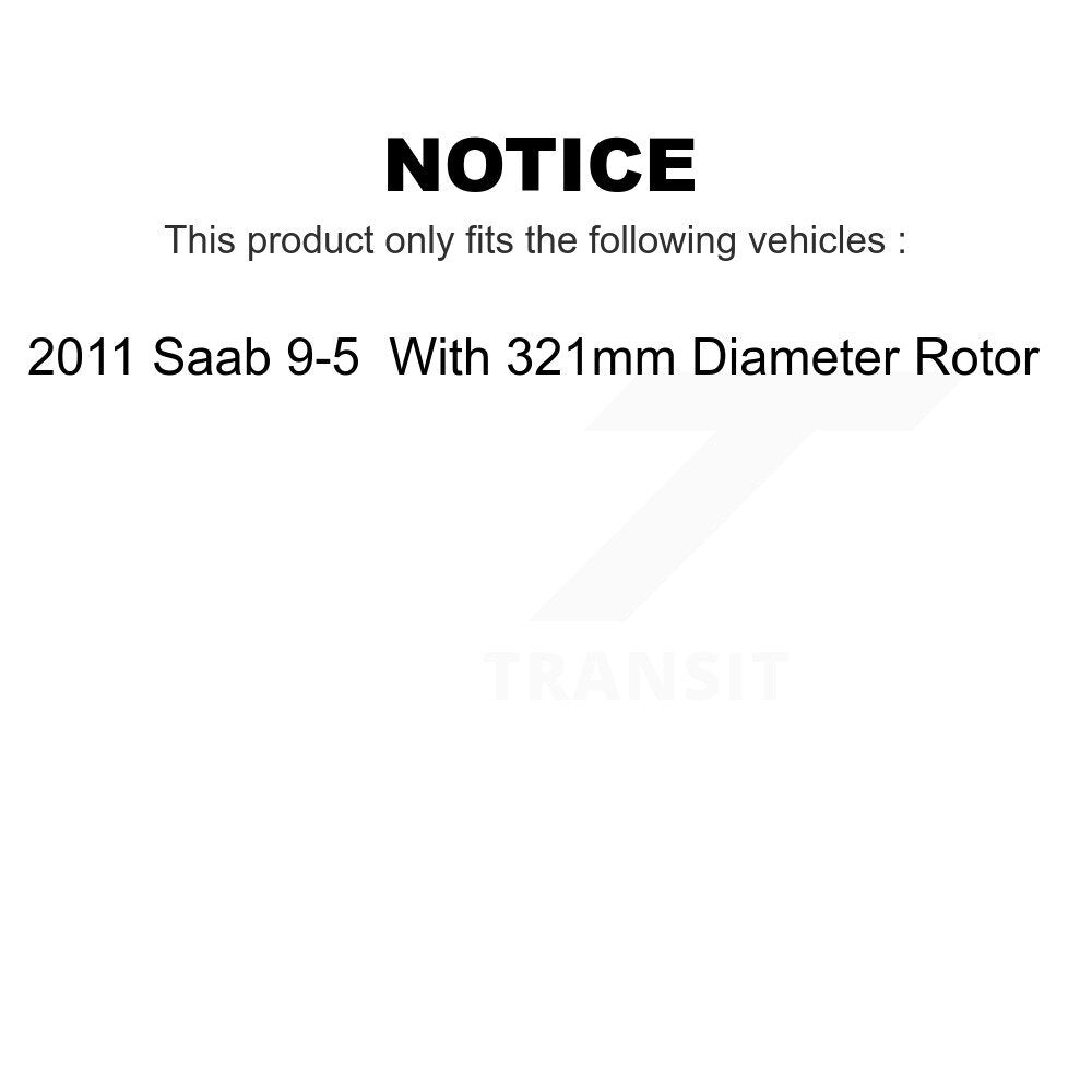 Front Rear Ceramic Brake Pads Kit For 2011 Saab 9-5 With 321mm Diameter Rotor KCX-100301