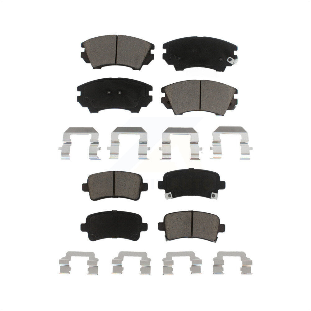Front Rear Ceramic Brake Pads Kit For 2011 Saab 9-5 With 321mm Diameter Rotor KCX-100301