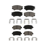 Front Rear Ceramic Brake Pads Kit For 2011 Saab 9-5 With 321mm Diameter Rotor KCX-100301