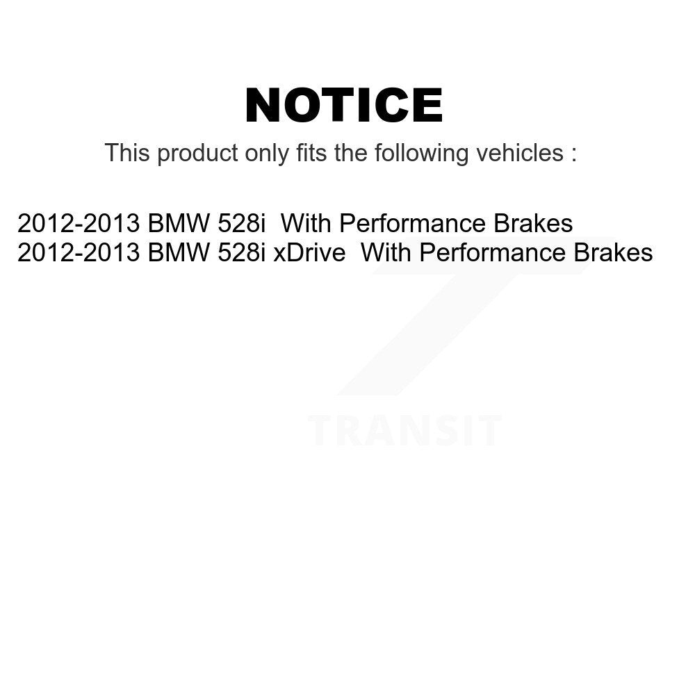 Front Rear Ceramic Brake Pads Kit For 2012-2013 BMW 528i xDrive With Performance Brakes KCX-100010