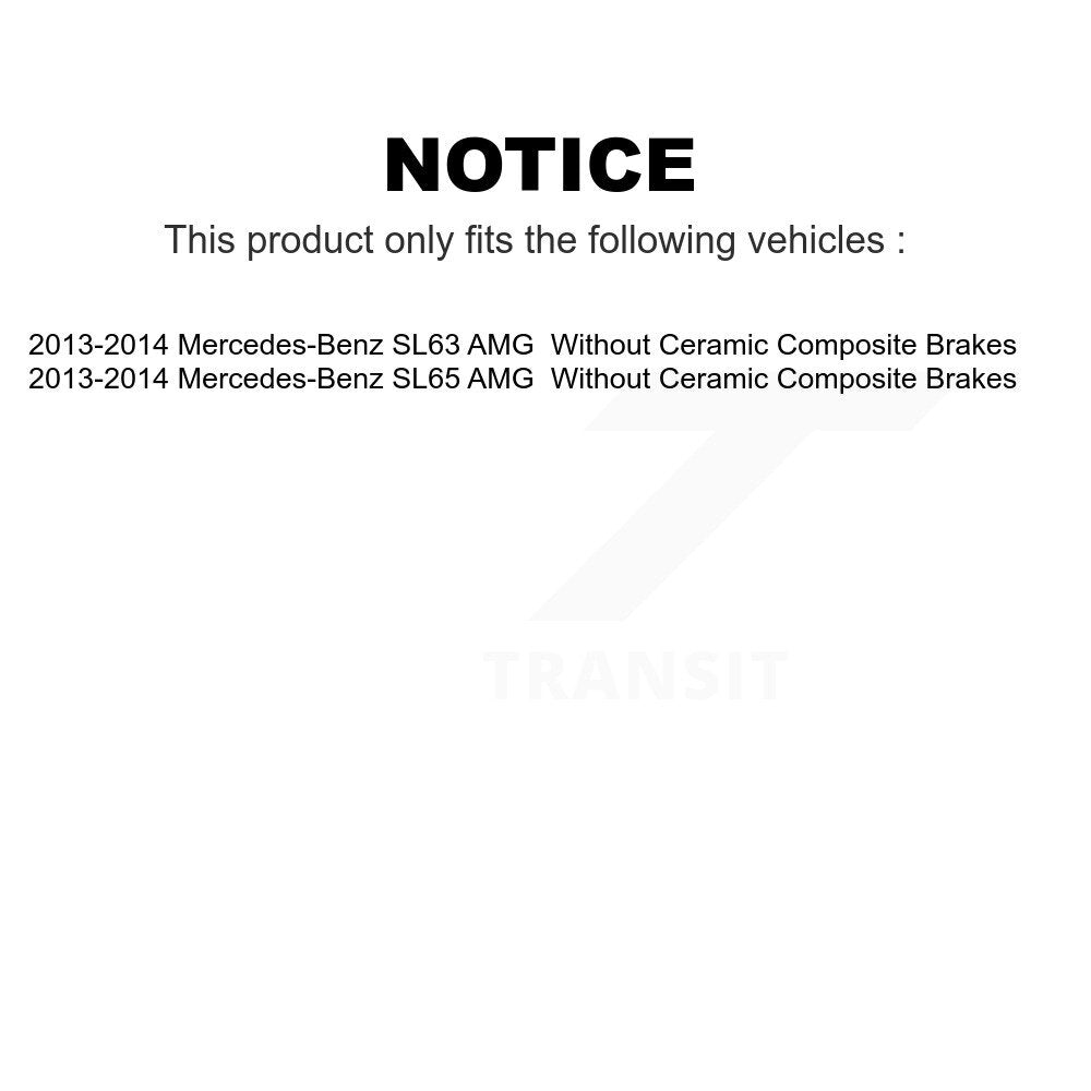 Front Rear Ceramic Brake Pads Kit For 2013-2014 Mercedes-Benz SL63 AMG SL65 Without Composite Brakes KTC-100709