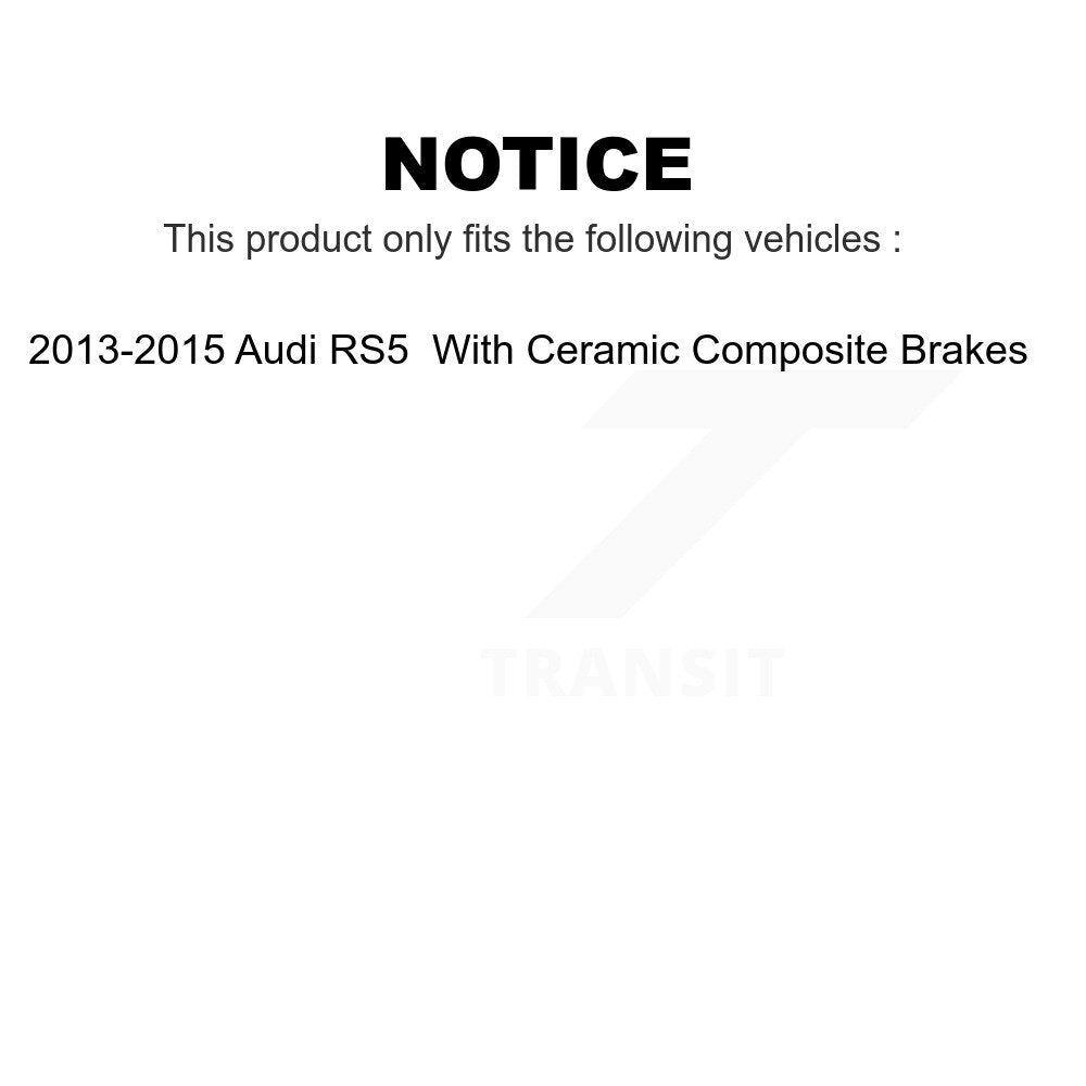 Front Rear Ceramic Brake Pads Kit For 2013-2015 Audi RS5 With Composite Brakes KTC-100607