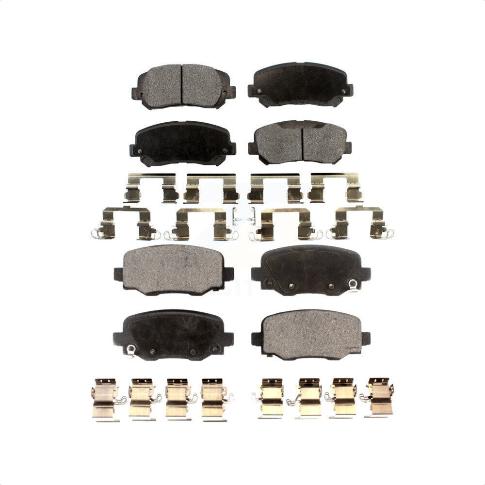 Front Rear Ceramic Brake Pads Kit For 2014-2017 Jeep Cherokee With Single Piston Caliper KTC-100587