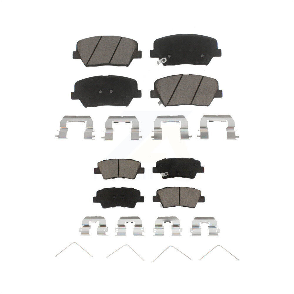 Front Rear Ceramic Brake Pads Kit For 2014-2017 Kia Rondo With Manual Parking KCX-100484