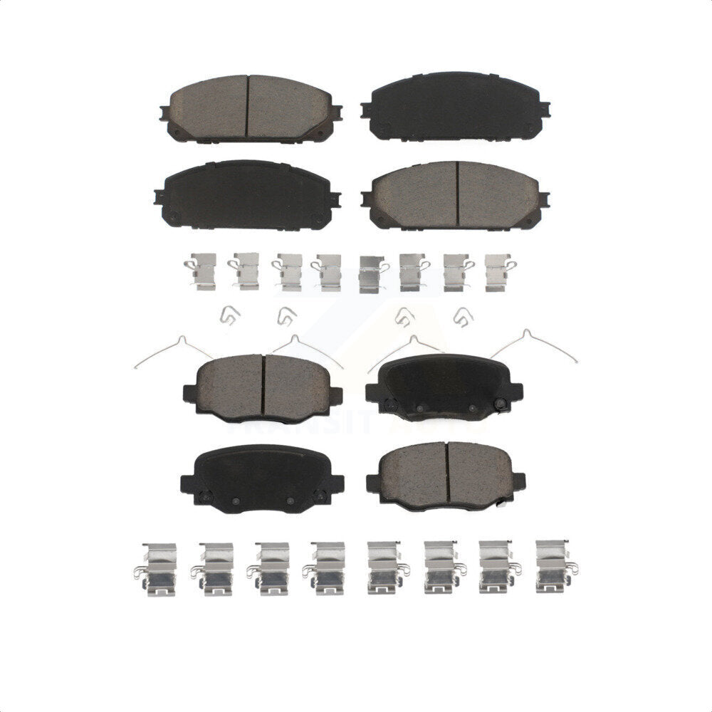 Front Rear Ceramic Brake Pads Kit For 2014-2022 Jeep Cherokee With Dual Piston Caliper KCX-100013