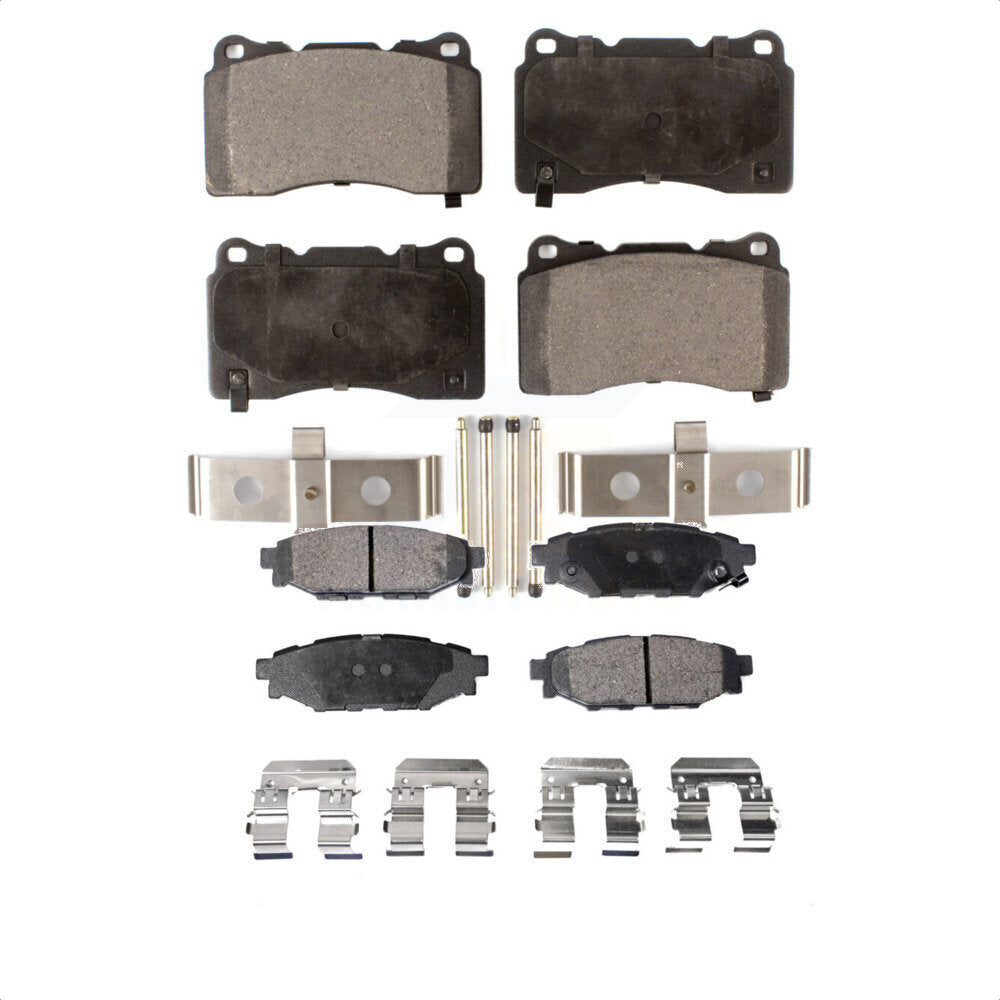 Front Rear Ceramic Brake Pads Kit For 2014 Subaru WRX With 15" Factory Wheels KTC-100003