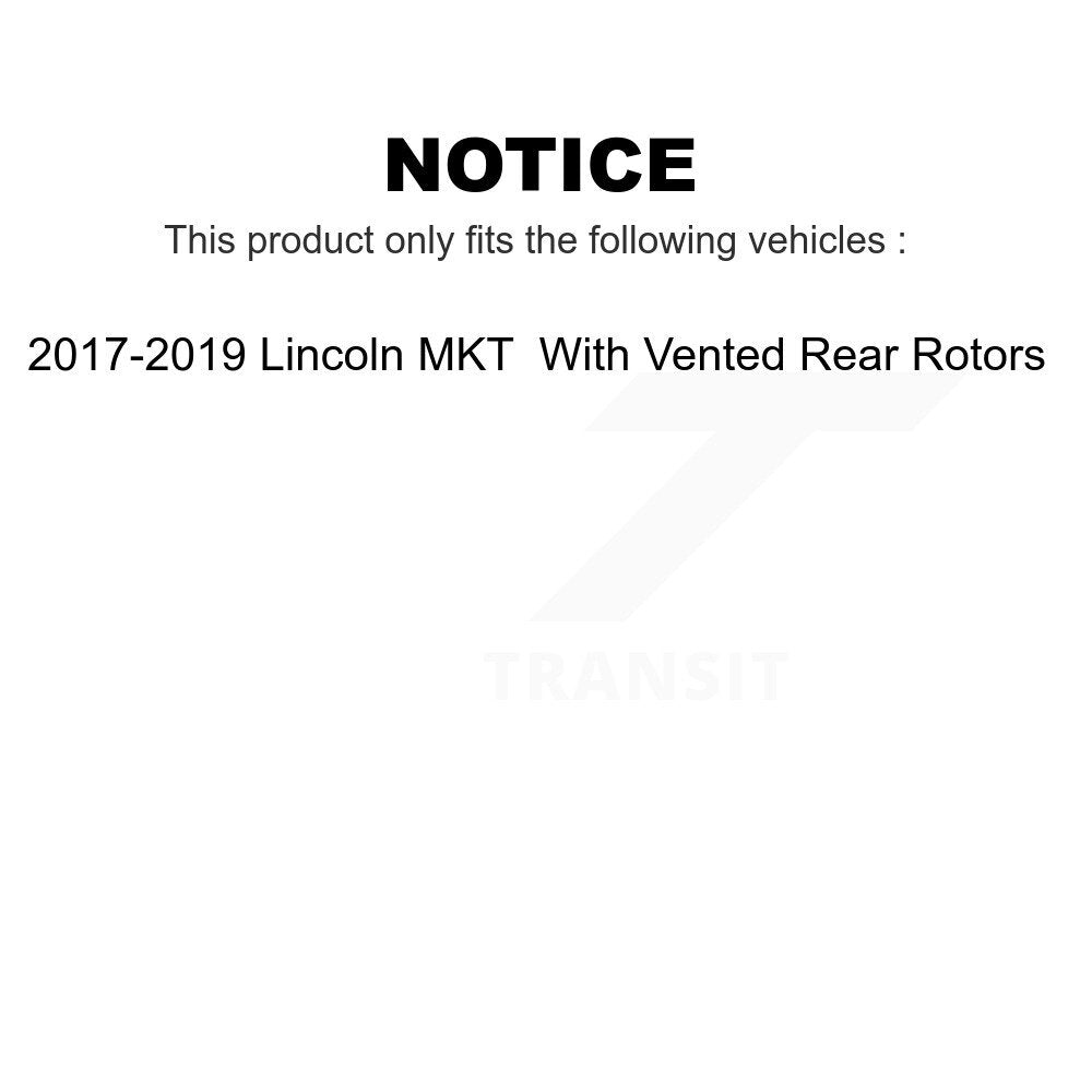 Front Rear Ceramic Brake Pads Kit For 2017-2019 Lincoln MKT With Vented Rotors KCX-100473