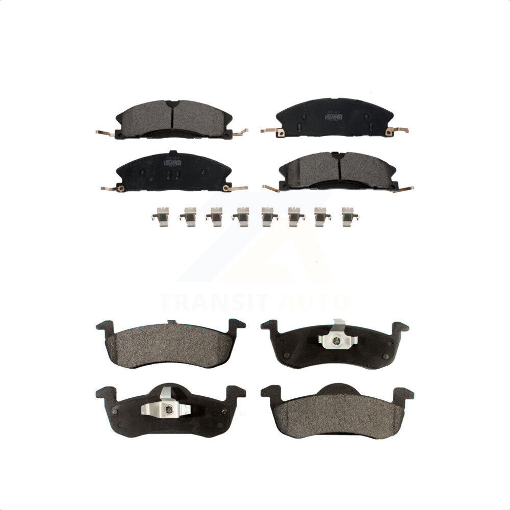 Front Rear Ceramic Brake Pads Kit For 2017-2019 Lincoln MKT With Vented Rotors KTC-100261