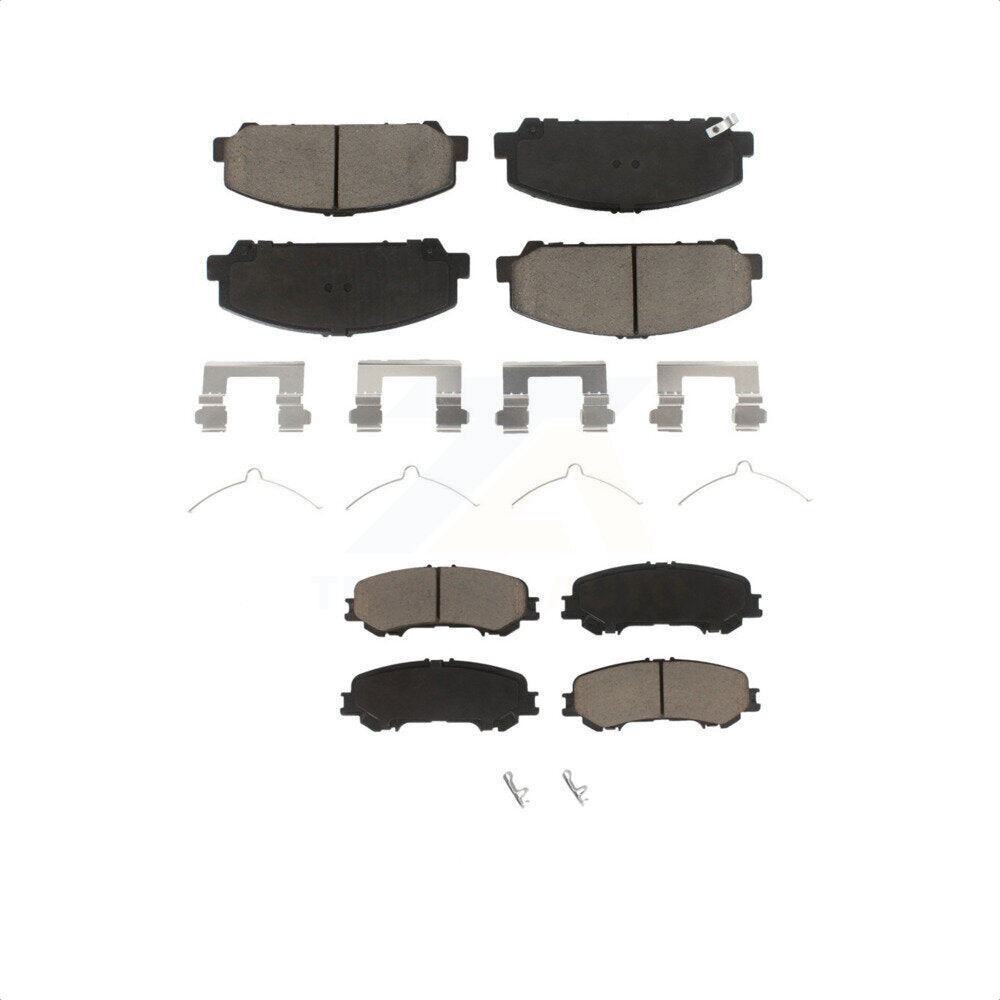 Front Rear Ceramic Brake Pads Kit For 2017-2023 Nissan TITAN KCX-100349