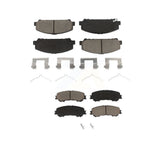 Front Rear Ceramic Brake Pads Kit For 2017-2023 Nissan TITAN KCX-100349