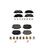Front Rear Ceramic Brake Pads Kit For 2020-2023 Lincoln Aviator With 345mm Diameter Rotor KTC-100755