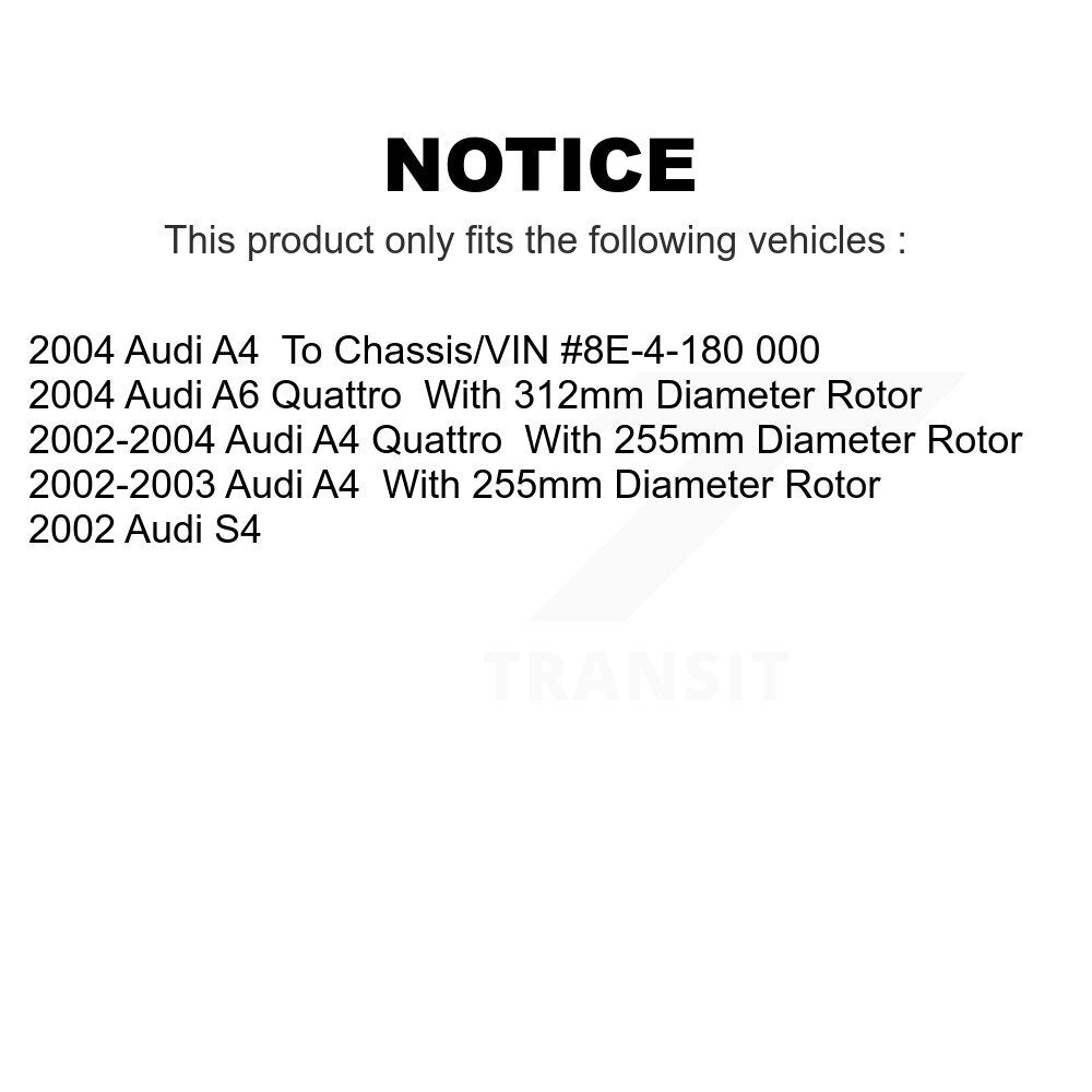 Front Rear Ceramic Brake Pads Kit For Audi A4 Quattro A6 S4 KTC-100424
