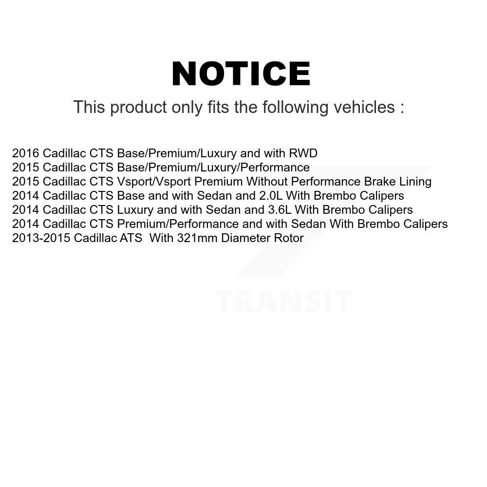 Front Rear Ceramic Brake Pads Kit For Cadillac ATS CTS KCX-100336