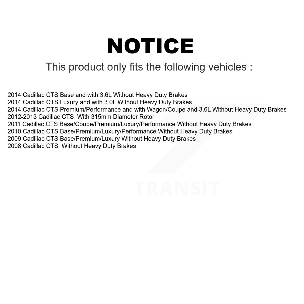 Front Rear Ceramic Brake Pads Kit For Cadillac CTS KCX-100338