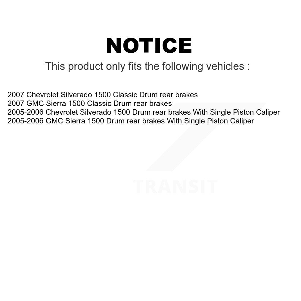 Front Rear Ceramic Brake Pads Kit For Chevrolet Silverado 1500 GMC Sierra Classic Drum rear brakes KTC-100160