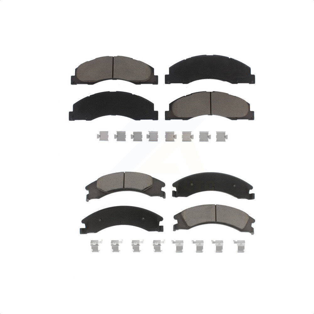 Front Rear Ceramic Brake Pads Kit For Ford E-350 Super Duty E-250 E-150 E-450 Econoline KCX-100004