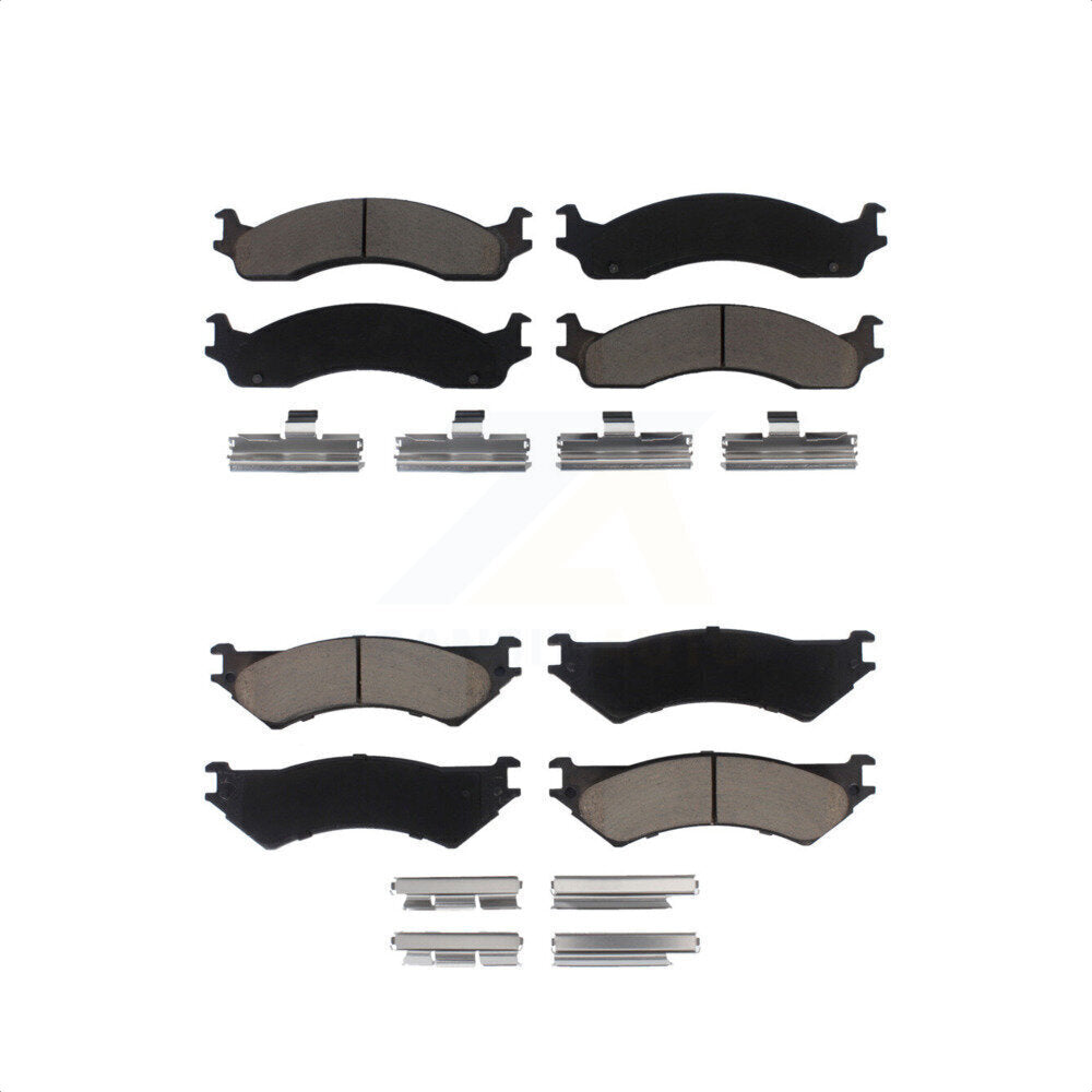 Front Rear Ceramic Brake Pads Kit For Ford E-350 Super Duty E-250 Econoline Club Wagon KCX-100258