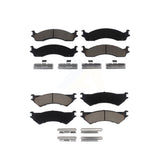 Front Rear Ceramic Brake Pads Kit For Ford E-350 Super Duty E-250 Econoline Club Wagon KCX-100258