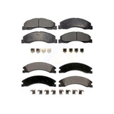 Front Rear Ceramic Brake Pads Kit For Ford E-450 Super Duty KTC-100575