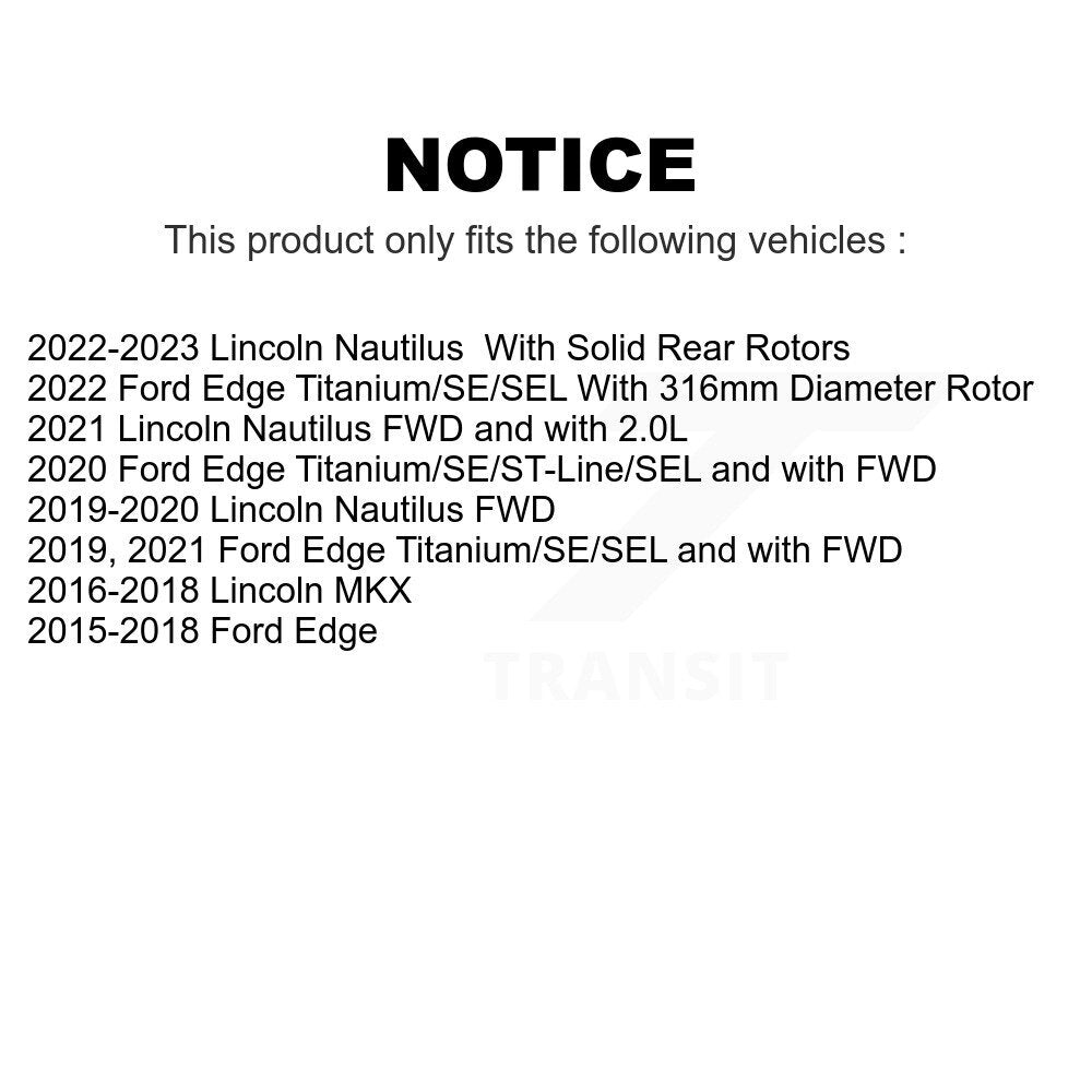 Front Rear Ceramic Brake Pads Kit For Ford Edge Lincoln MKX Nautilus KCX-100307