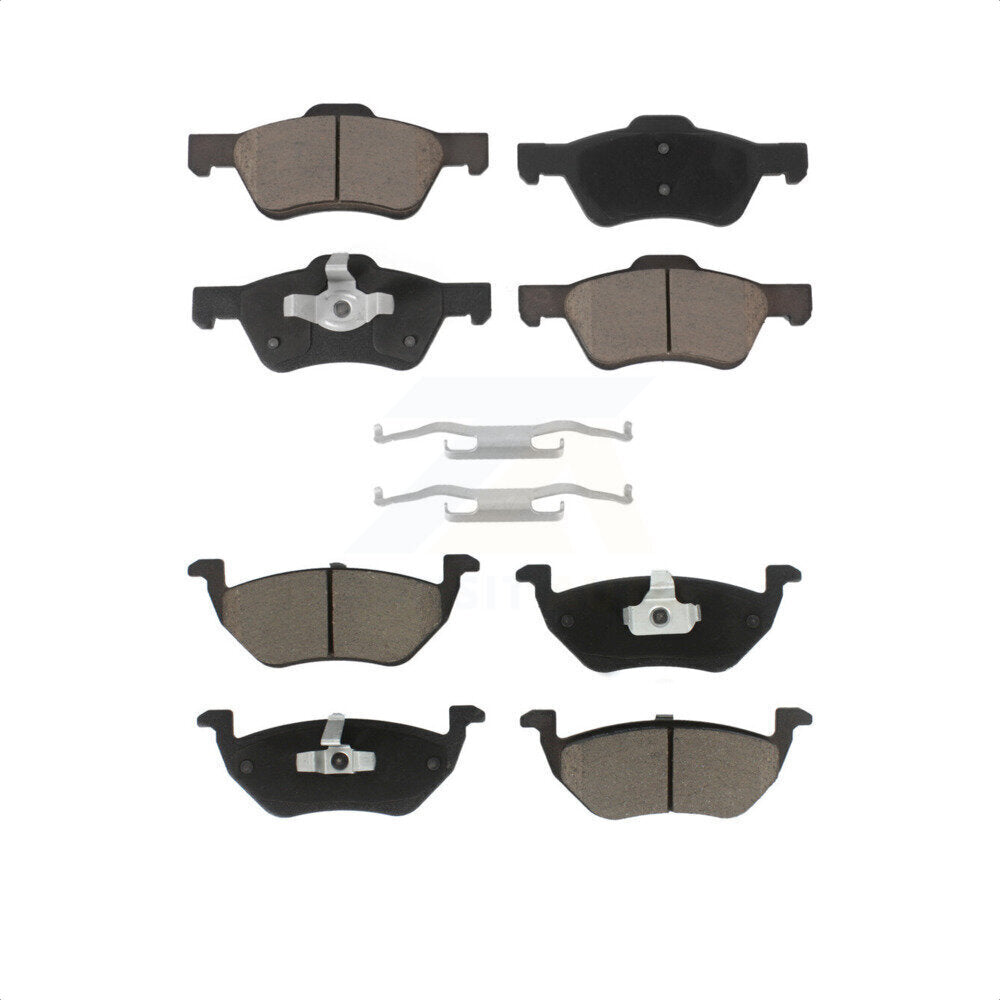 Front Rear Ceramic Brake Pads Kit For Ford Escape Mercury Mariner Mazda Tribute KCX-100406