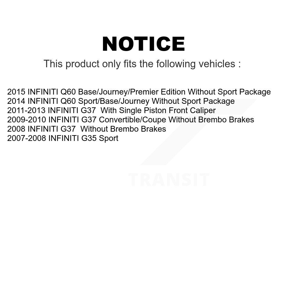 Front Rear Ceramic Brake Pads Kit For INFINITI G37 G35 Q60 KTC-100120
