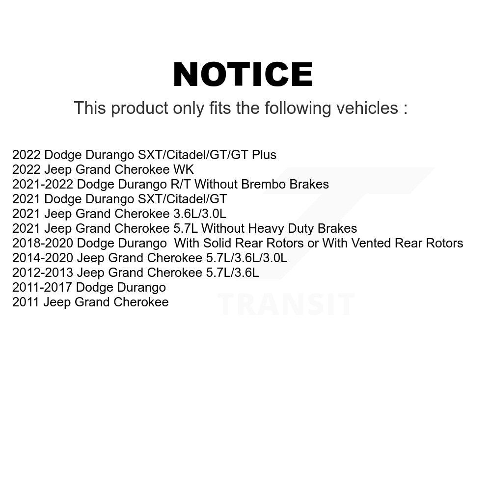 Front Rear Ceramic Brake Pads Kit For Jeep Grand Cherokee Dodge Durango WK KCX-100293
