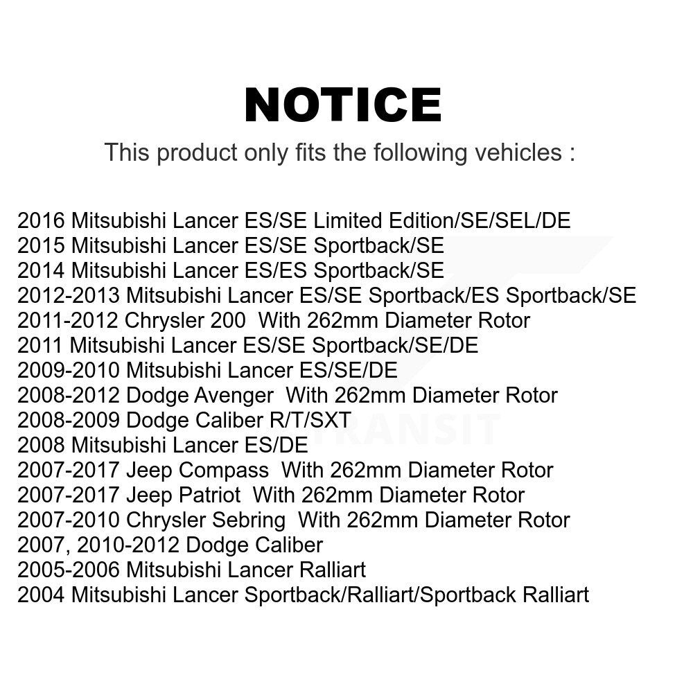 Front Rear Ceramic Brake Pads Kit For Jeep Patriot Dodge Compass Chrysler Caliber Avenger Mitsubishi Lancer Sebring 200 KTC-100441