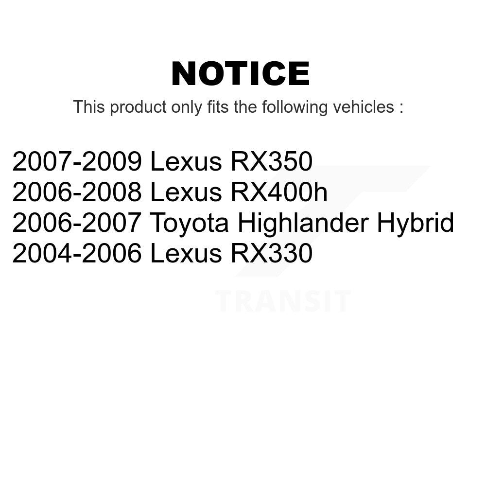 Front Rear Ceramic Brake Pads Kit For Lexus Toyota Highlander RX350 RX330 RX400h KTC-100014