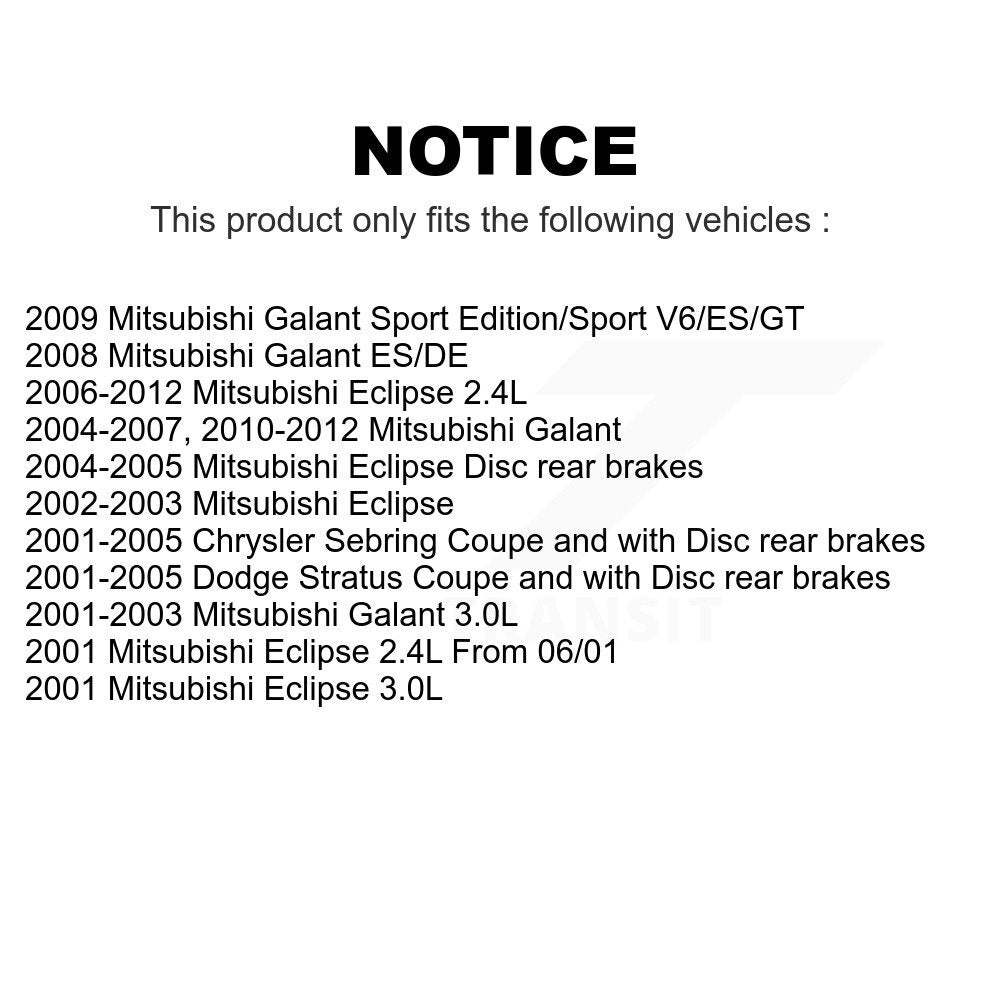 Front Rear Ceramic Brake Pads Kit For Mitsubishi Galant Eclipse Chrysler Sebring Dodge Stratus KCX-100275