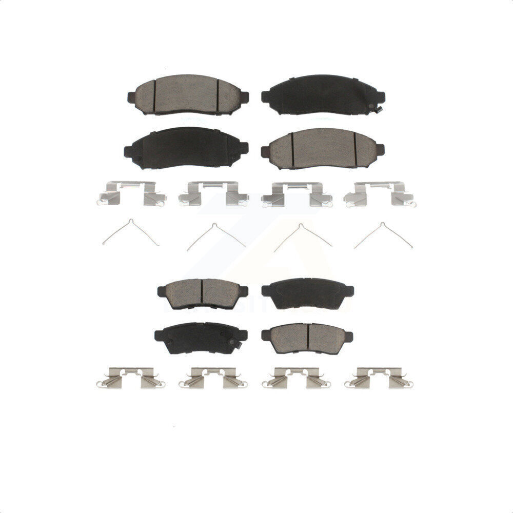 Front Rear Ceramic Brake Pads Kit For Nissan Frontier Xterra Suzuki Equator KCX-100308