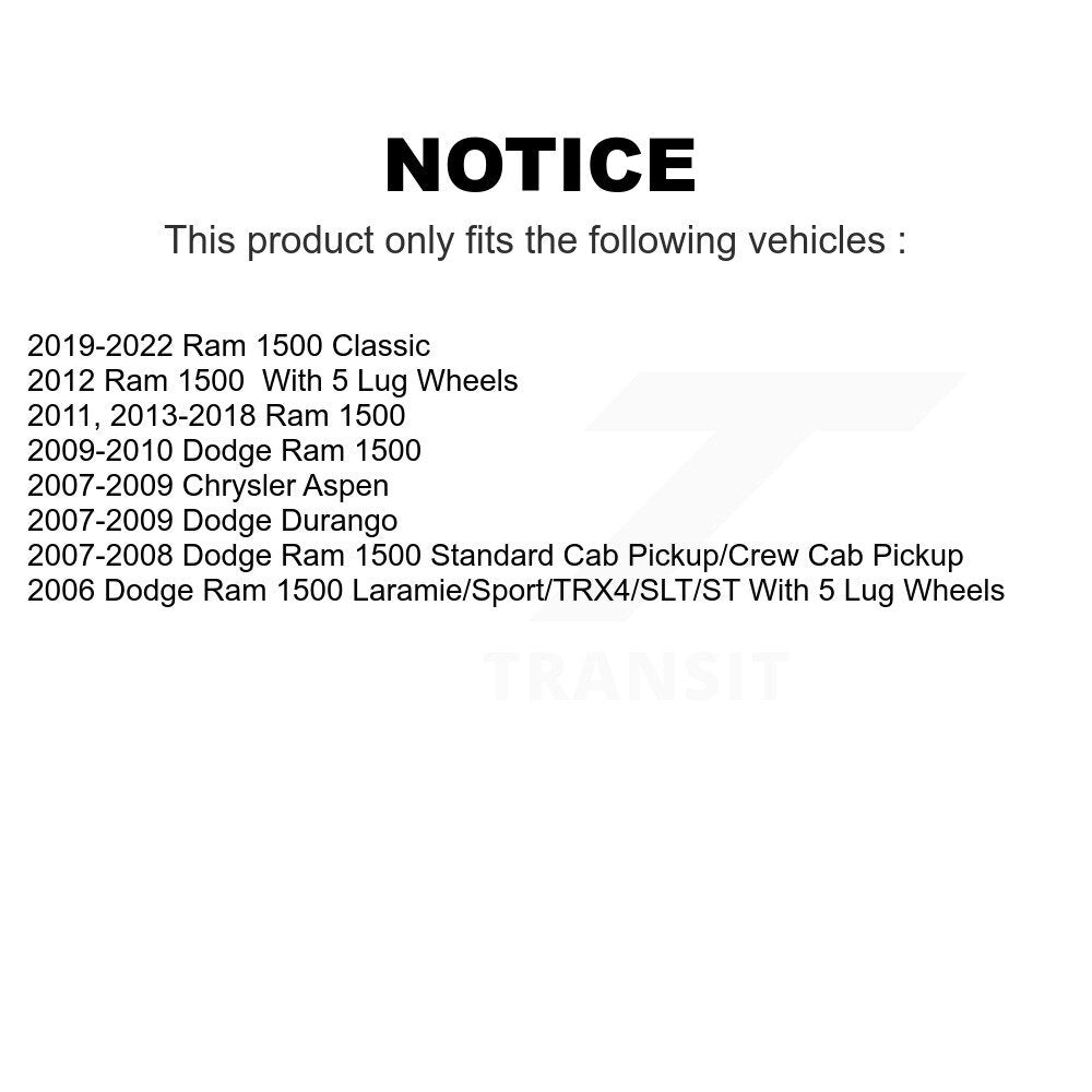 Front Rear Ceramic Brake Pads Kit For Ram 1500 Dodge Classic Durango Chrysler Aspen KCX-100041