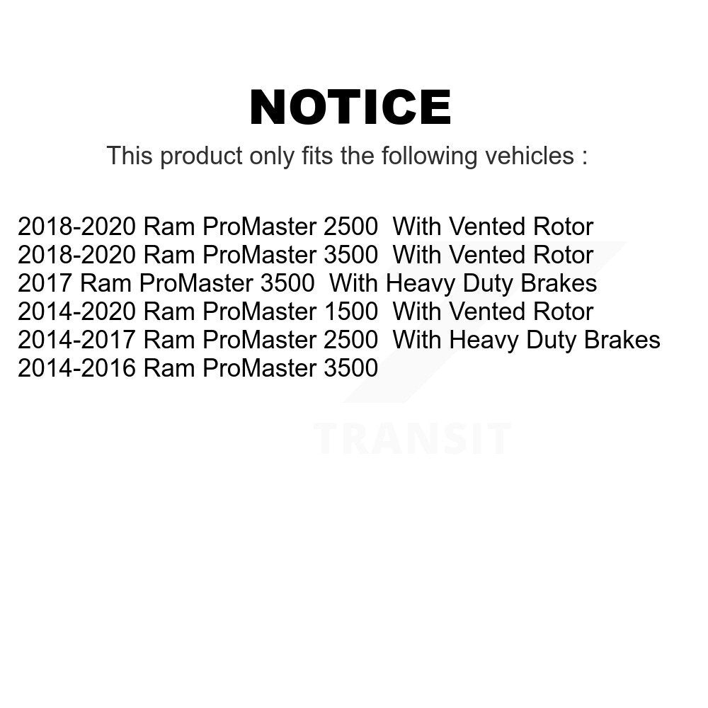 Front Rear Ceramic Brake Pads Kit For Ram ProMaster 1500 2500 3500 KTC-100241
