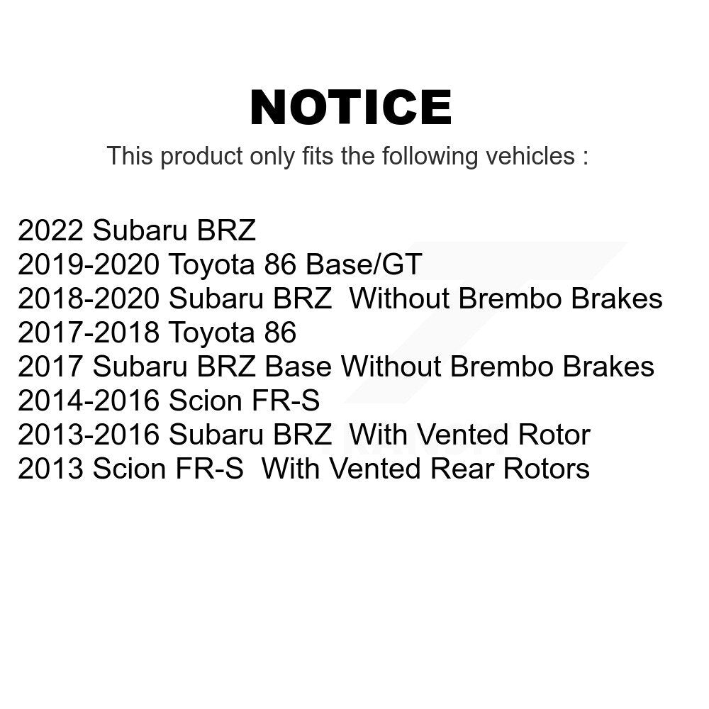 Front Rear Ceramic Brake Pads Kit For Scion FR-S Subaru BRZ Toyota 86 KCX-100397