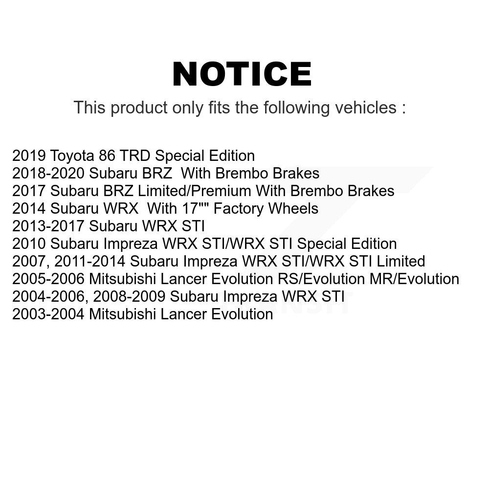 Front Rear Ceramic Brake Pads Kit For Subaru Impreza Mitsubishi Lancer WRX STI BRZ Toyota 86 KCX-100109