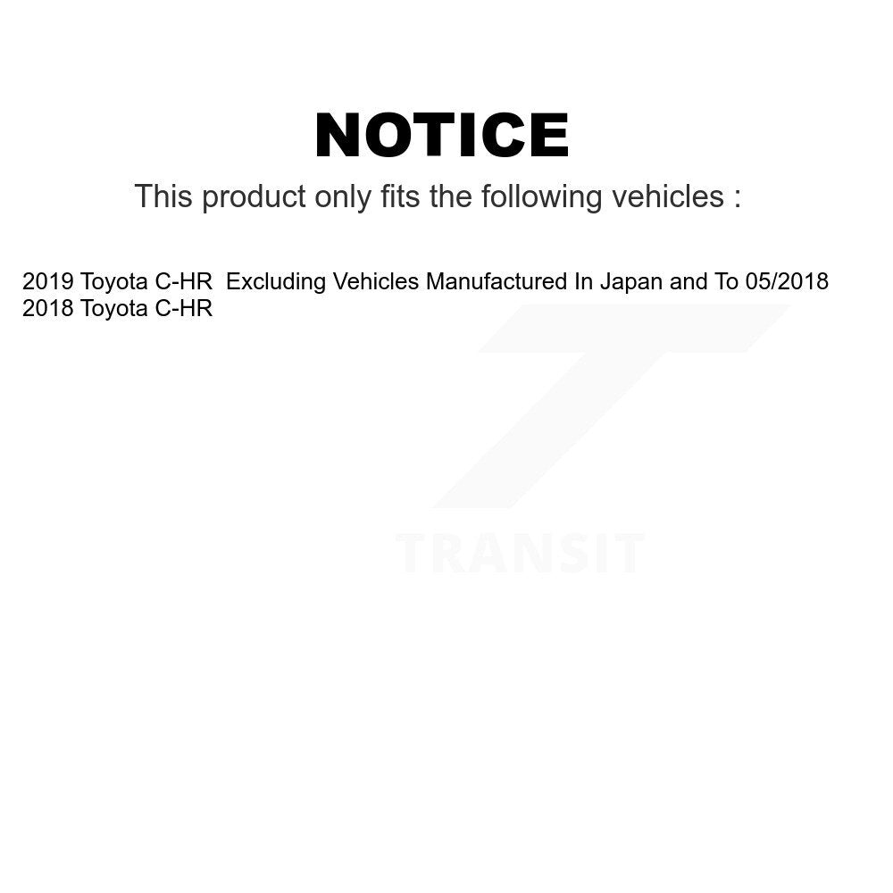 Front Rear Ceramic Brake Pads Kit For Toyota C-HR KTC-100597