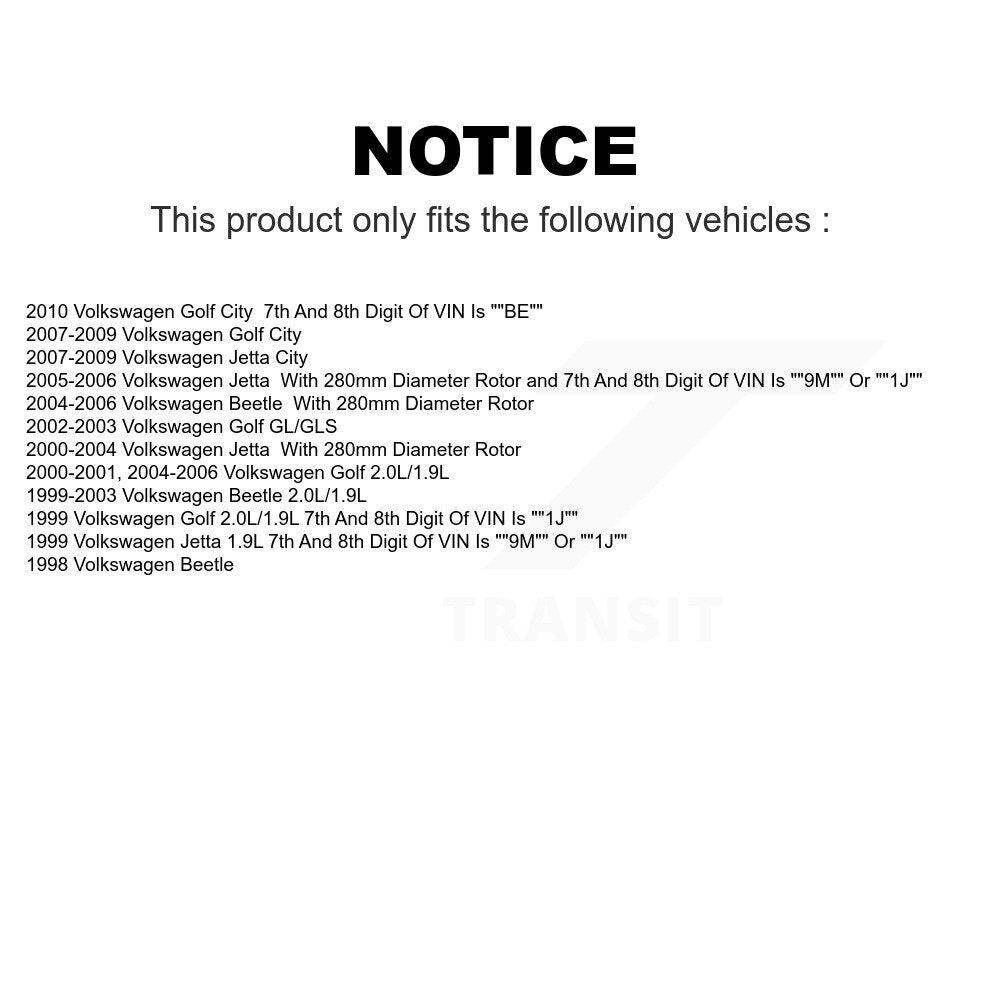 Front Rear Ceramic Brake Pads Kit For Volkswagen Jetta Beetle Golf City KCX-100166