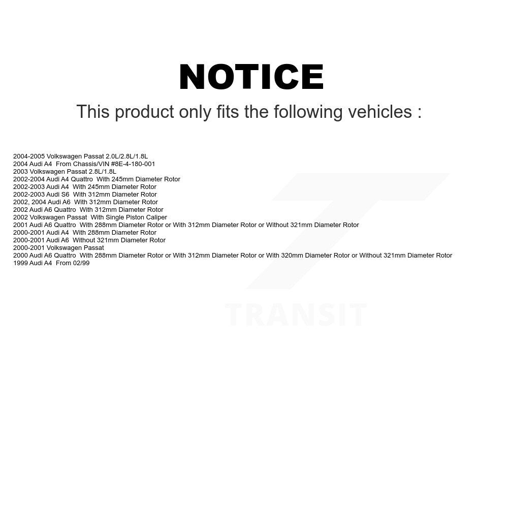 Front Rear Ceramic Brake Pads Kit For Volkswagen Passat Audi A4 Quattro A6 S6 KTC-100425