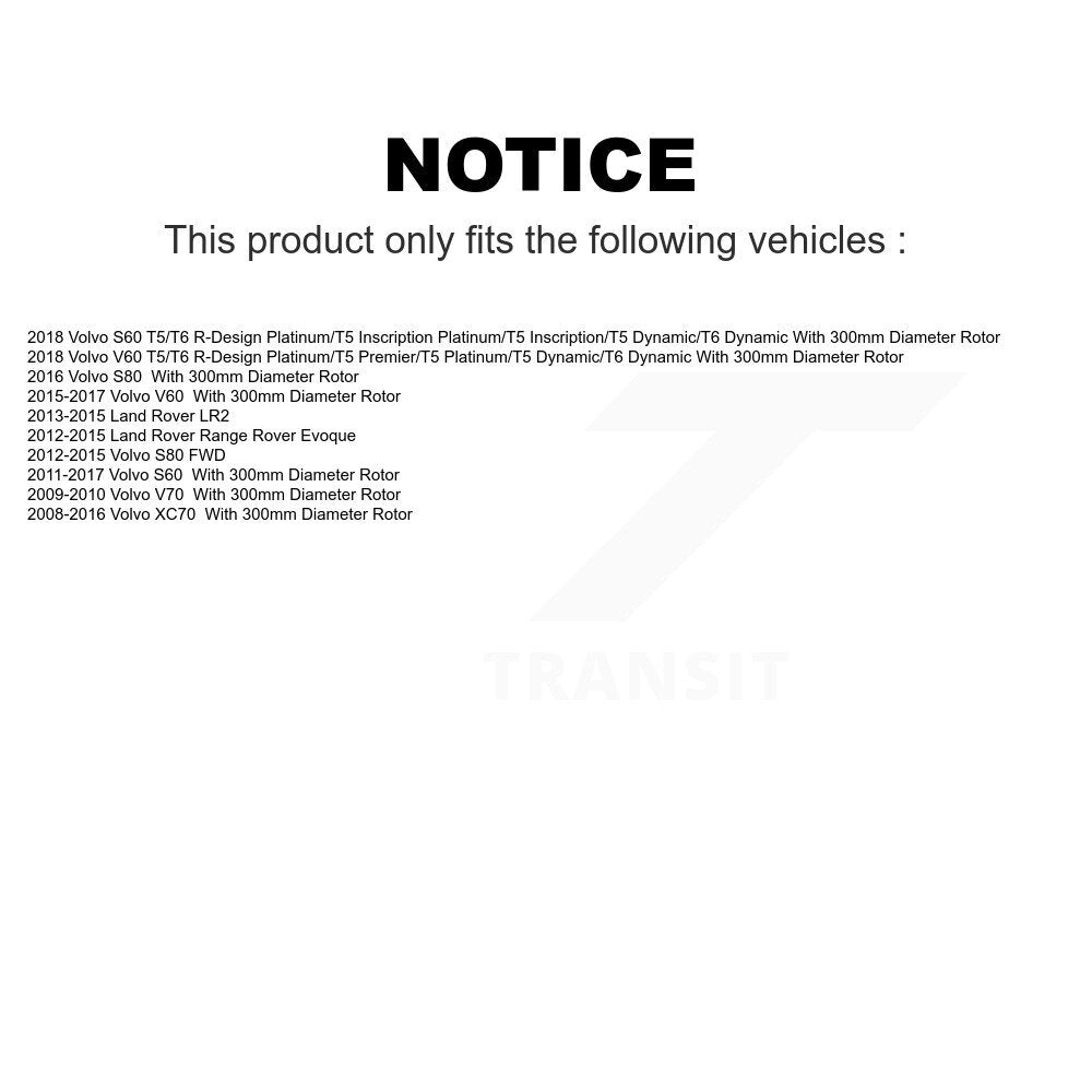 Front Rear Ceramic Brake Pads Kit For Volvo S60 XC70 Land Rover Range Evoque V60 S80 LR2 V70 KCX-100359