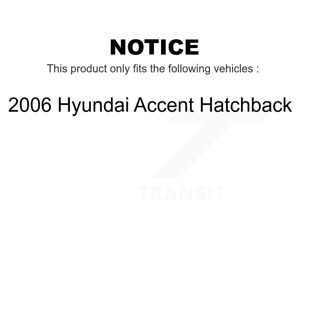 Front Rear Coated Disc Brake Rotors Kit For 2006 Hyundai Accent Hatchback KG-100948