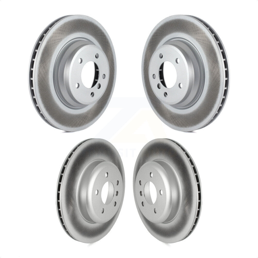 Front Rear Coated Disc Brake Rotors Kit For 2013 BMW 335i Convertible Coupe With Blue Painted Calipers KG-101677