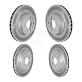 Front Rear Coated Disc Brake Rotors Kit For 2017-2022 Tesla 3 With Gray Painted Calipers KG-101802