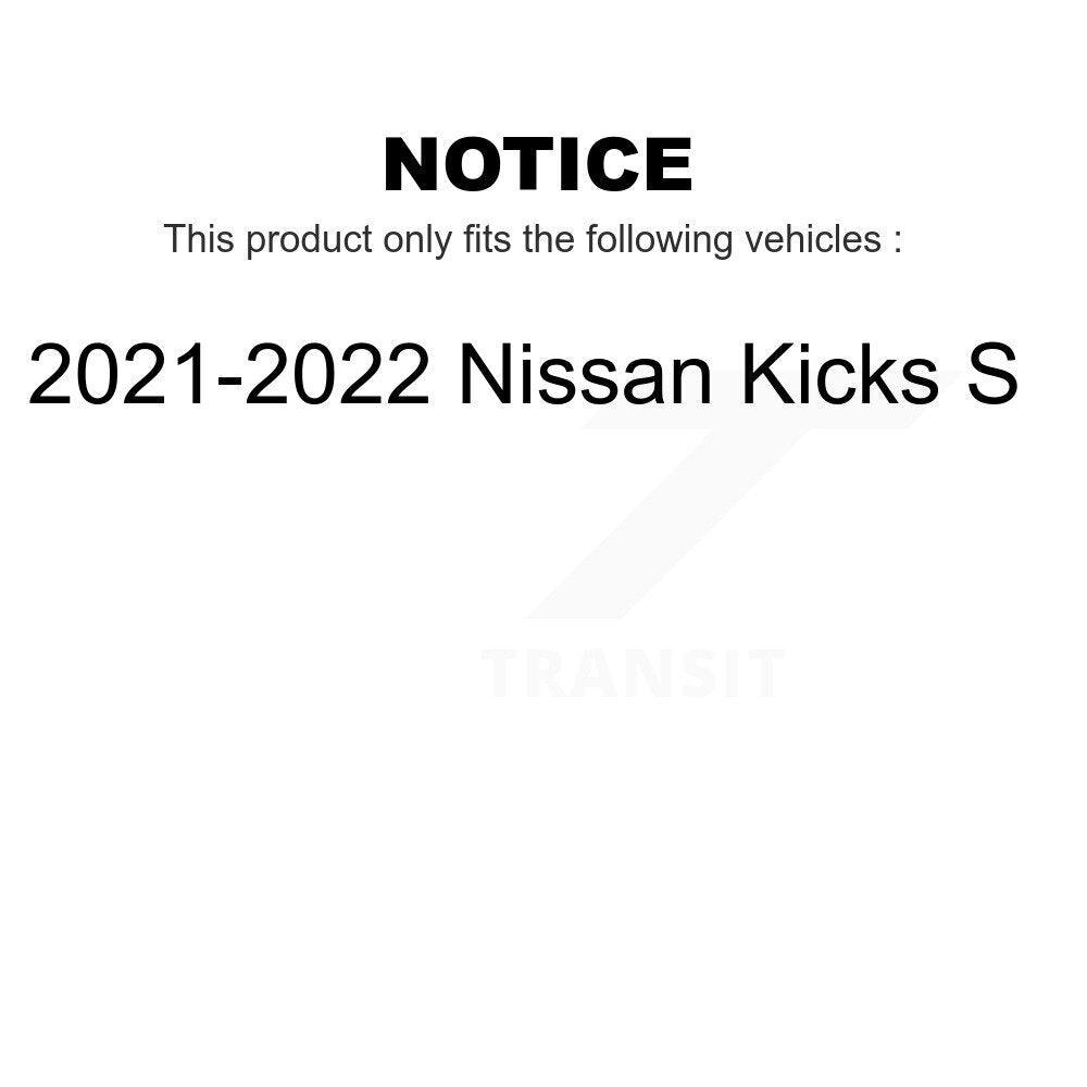 Front Rear Coated Disc Brake Rotors Kit For 2021-2022 Nissan Kicks S KG-101758