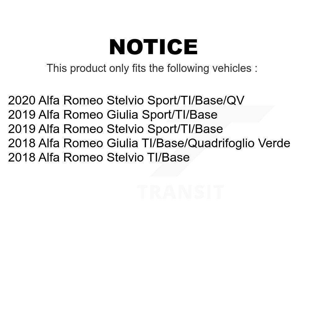 Front Rear Coated Disc Brake Rotors Kit For Alfa Romeo Stelvio Giulia KG-101778