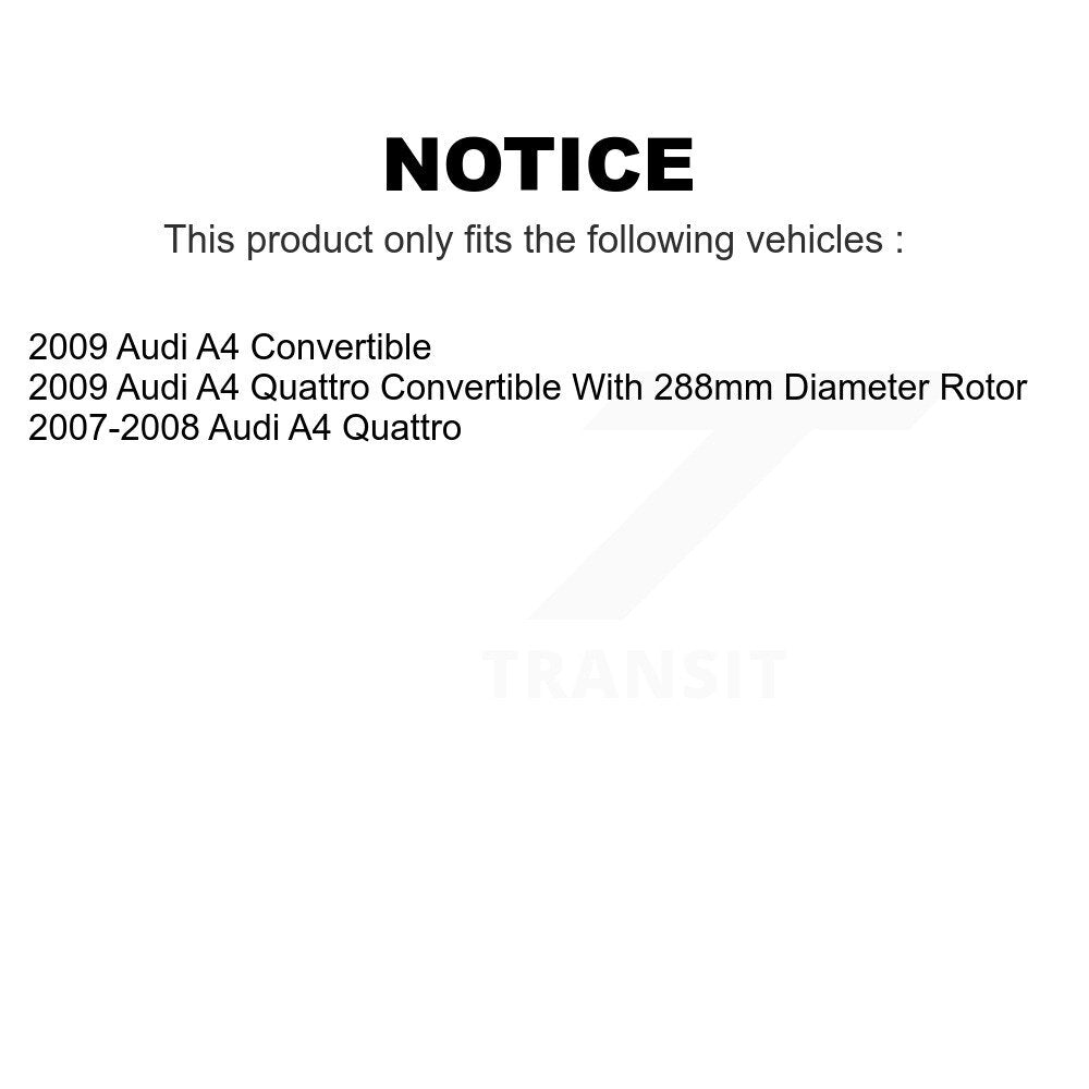 Front Rear Coated Disc Brake Rotors Kit For Audi A4 Quattro KG-100907